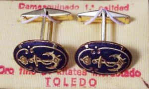 Gemelos de Marina Damasquinados.